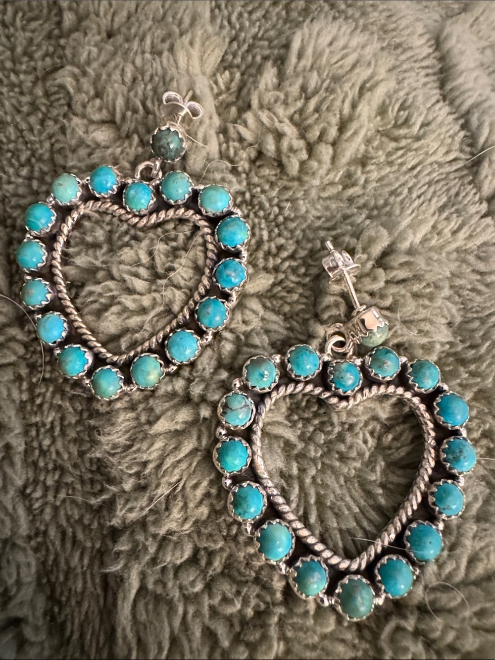 Kinsman Turquoise Heart Drop Earrings - 925 silver Women Jewelry